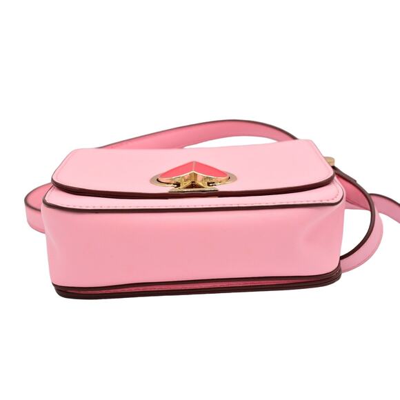 Kate Spade NY Nicola Twistlock Small Flap Shoulder Bag Rococo Pink Heart RARE - Picture 7 of 12
